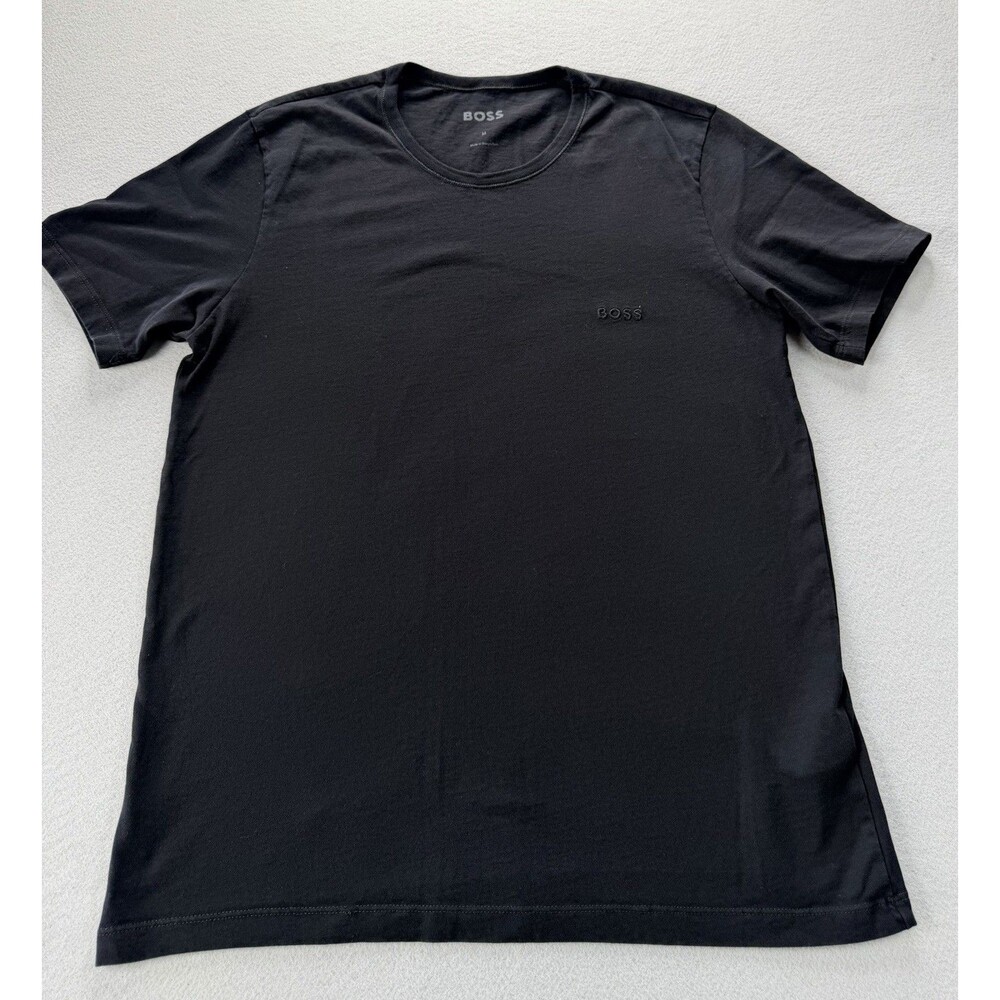 Hugo Boss Black Crew Neck T Shirt Embroidered Logo Short Sleeve Men’s Size M